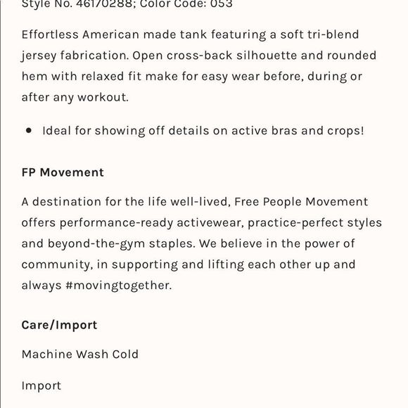 Free People Movement No Sweat Tank Tortoise Open Back Sz XS NWT - Picture 5 of 9